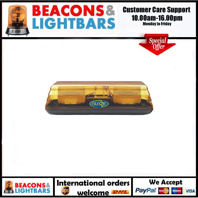 Vision Alert 65.00202 Blaze II 10-48v 2 Bolt Fixing Amber LED Mini lightbar PN: 65.00202